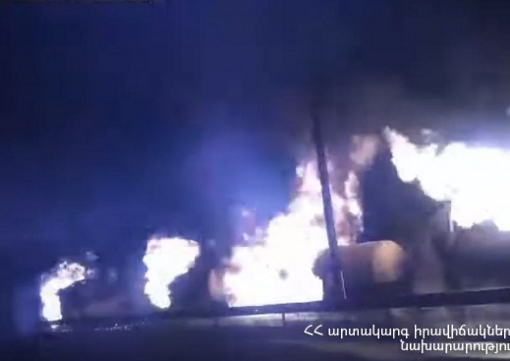 Լոռիում այրվել է բեռնատար գնացքի շարժակազմ, կան տուժածներ. Տեսանյութ